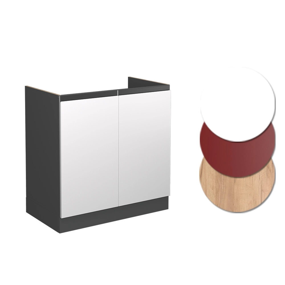 Vicco Mobile lavello cucina Bianco 80 cm Forma a J, senza piano di lavoro