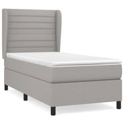 Letto singolo | Letto per adulti | Giroletto a Molle con Materasso Grigio Chiaro 80x200 cm Tessuto