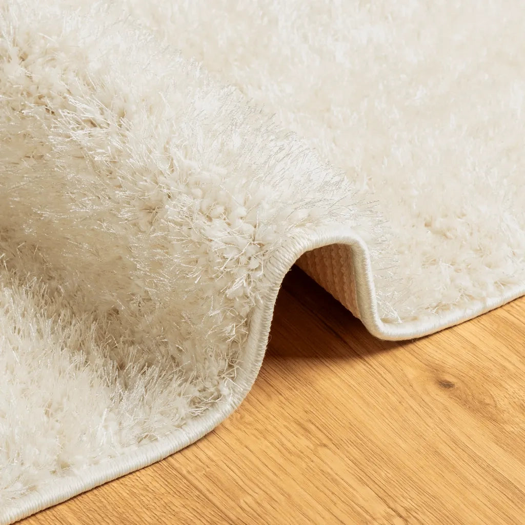 Tappeto a Pelo Lucido Lungo ISTAN Effetto Crema 140x200 cm 375665