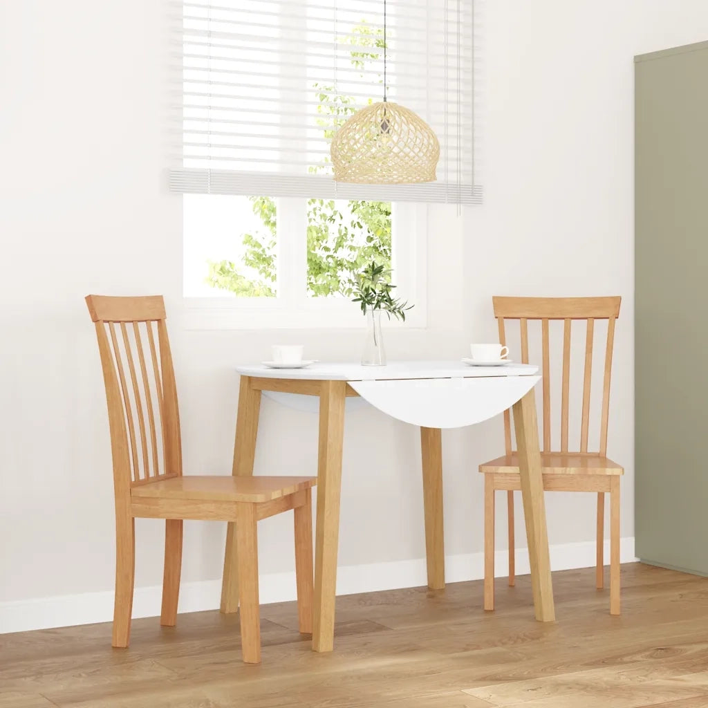Sedie da Pranzo 2 pz | Sedie da cucina Naturale in Legno Massello di Hevea