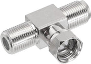 Adattatore Coassiale, F-stekker a 2 F-uscita, 75 ohm, RG6, impermeabile, antenna TV, video, ricevitore satellitare.