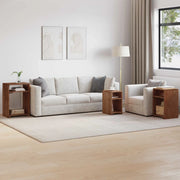 Tavolo Accent 3 pcs Marrone Legno di Mogano Massello