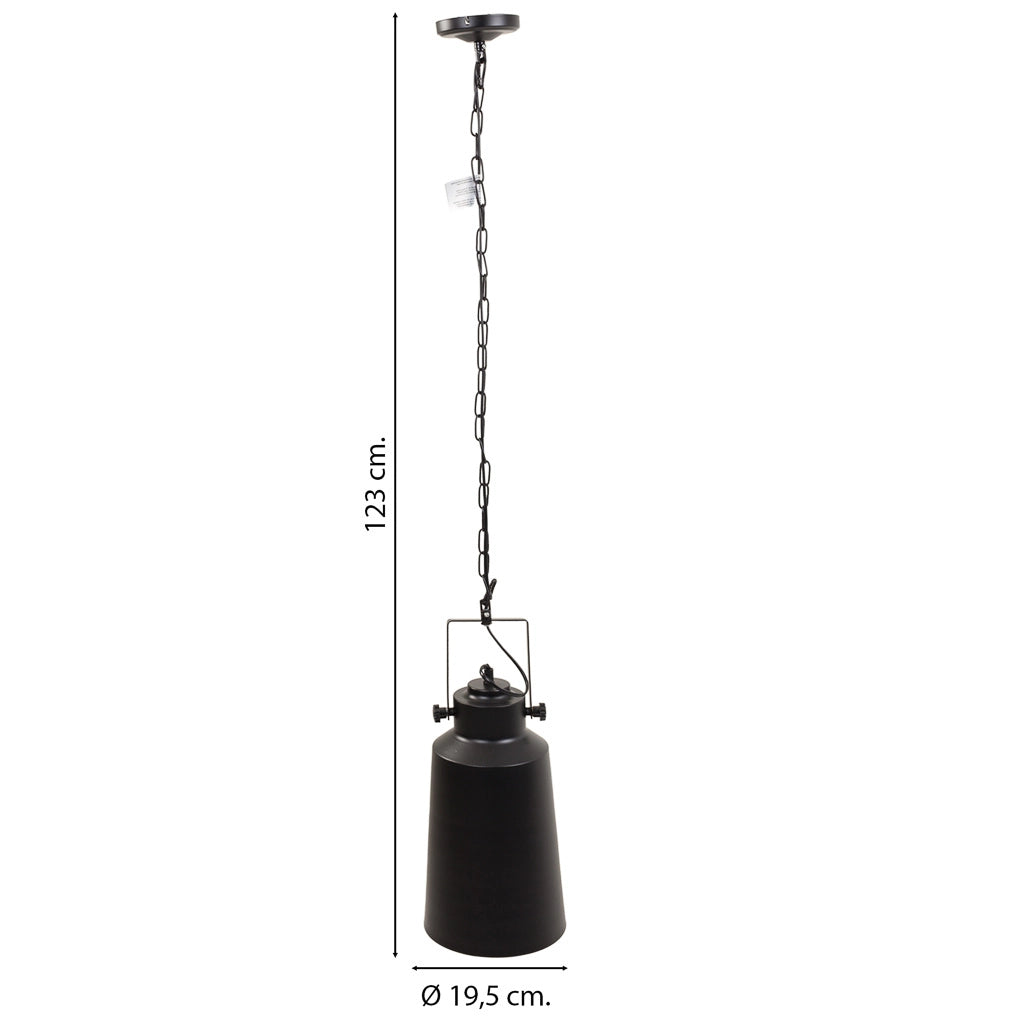 Plafoniera in metallo nero 19,5x19,5x34/123h