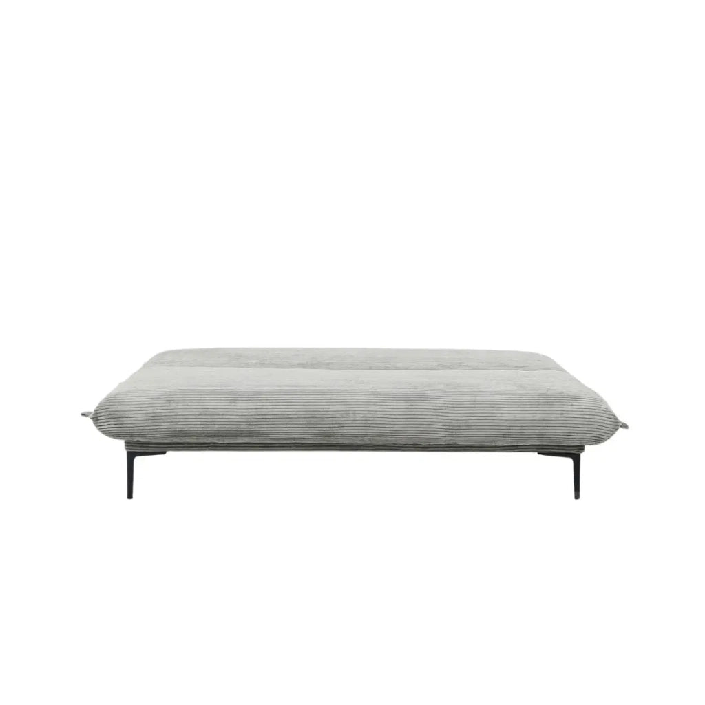 Divano letto VELARIS – Tessuto velluto grigio scuro – Struttura in legno – Materasso integrato – Elegante e compatto