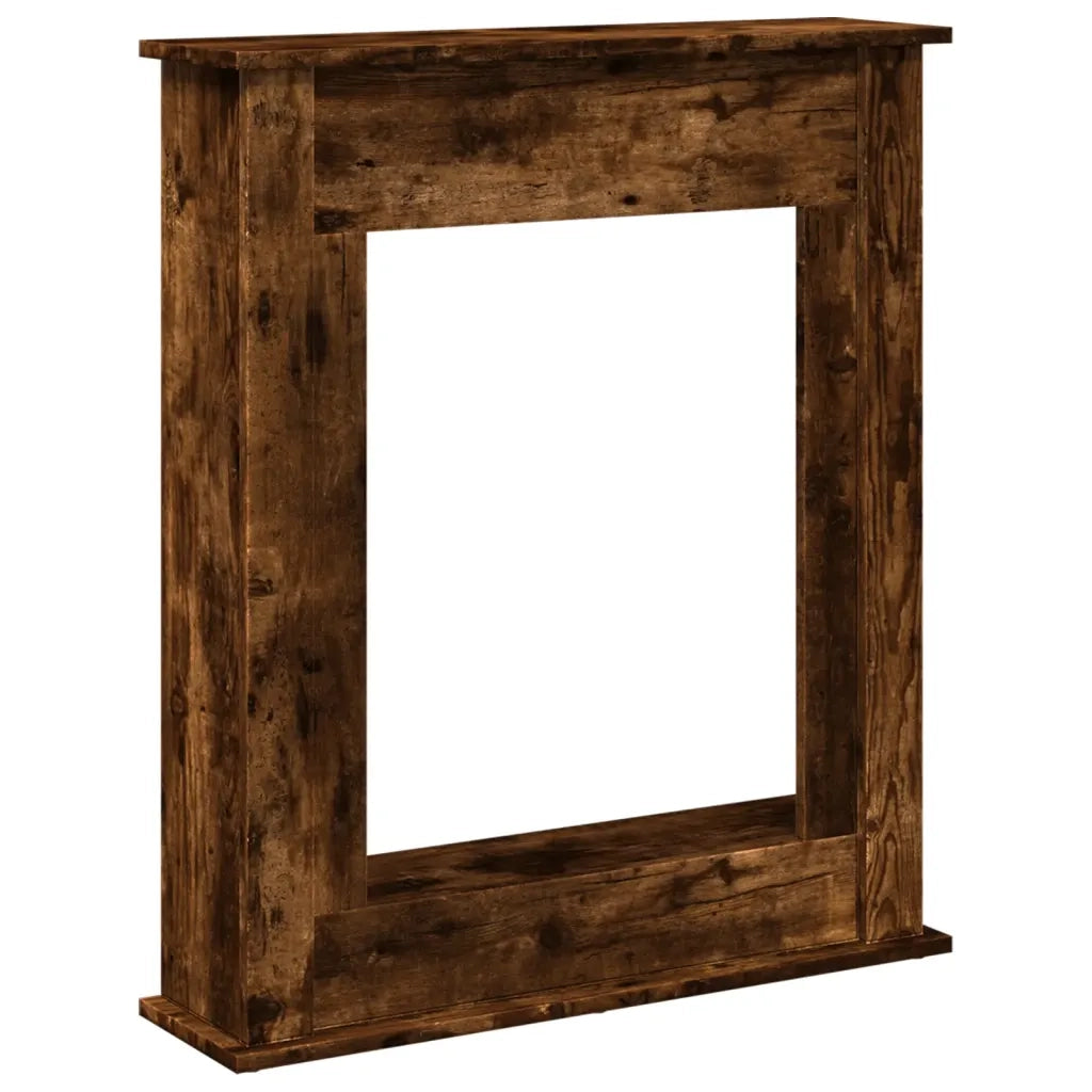 Cornice per Camino-Rivestimento per Camino Rovere Fumo 75x20x87,5 cm in Truciolato