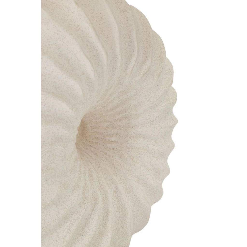 Lampada da tavolo Anemone in ceramica e ferro color sabbia