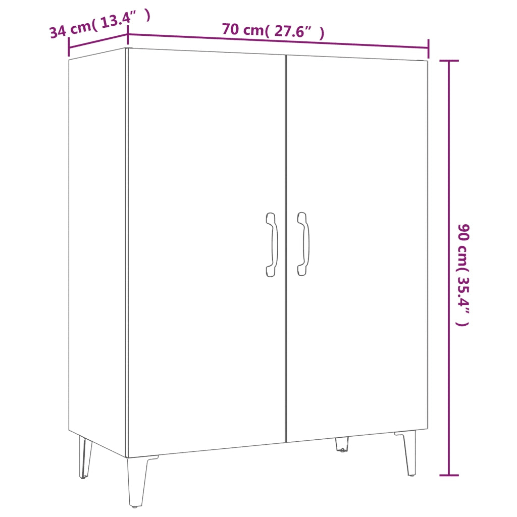 Credenza Rovere Sonoma 70x34x90 cm in Legno Multistrato 812108