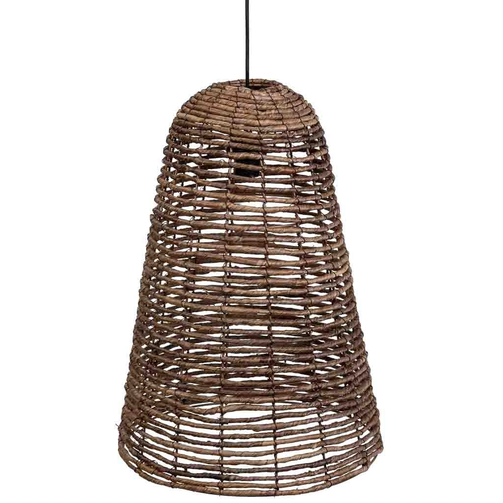 Lampada da soffitto in foglia di banano naturale marrone, D40x56h cm