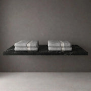Mensola inferiore lavabo sospeso freya in artificial stone nero e bianco venato *** finitura- nero, confezione 1