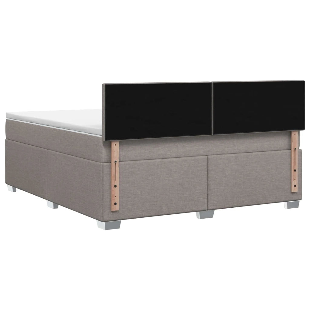Letto box spring con materasso Tortora 180 x 200 cm Tessuto 3450548
