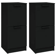 Buffet credenza cassettiera armadio mobile contenitore organizer per cucina soggiorno salotti set da 2 30 x 30 x 70 cm legno ingegnerizzato nero 02_0036893
