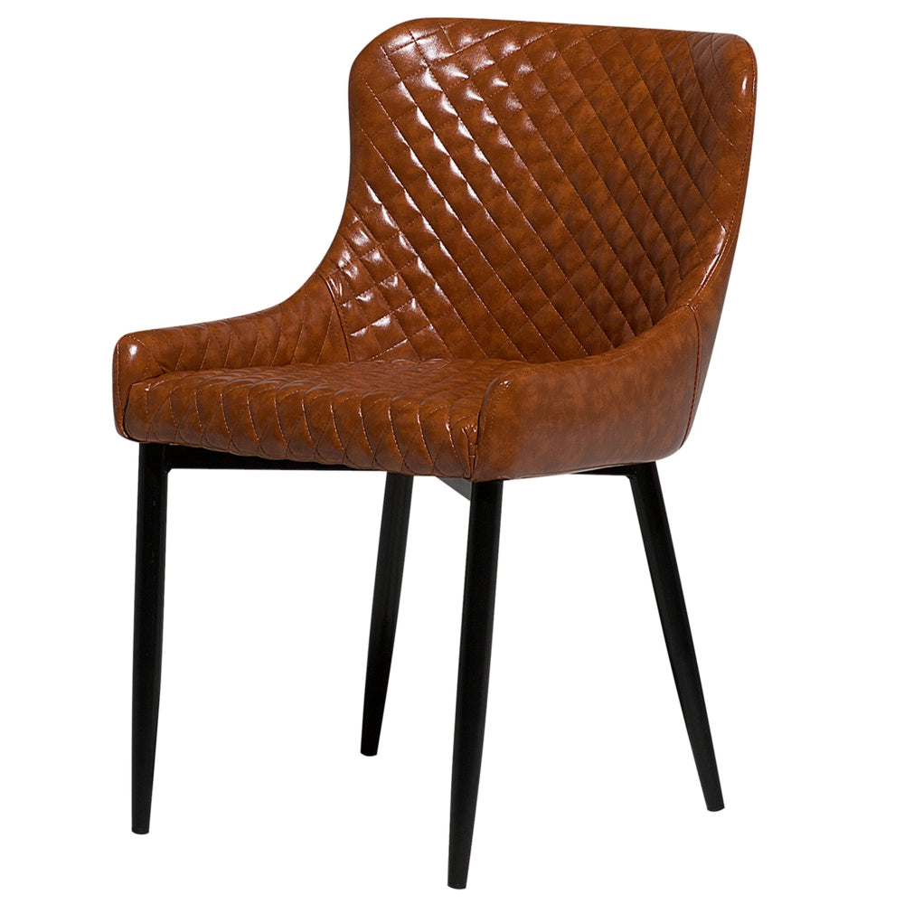 Set di 2 sedie da pranzo con rivestimento in ecopelle marrone stile eclettico glamour