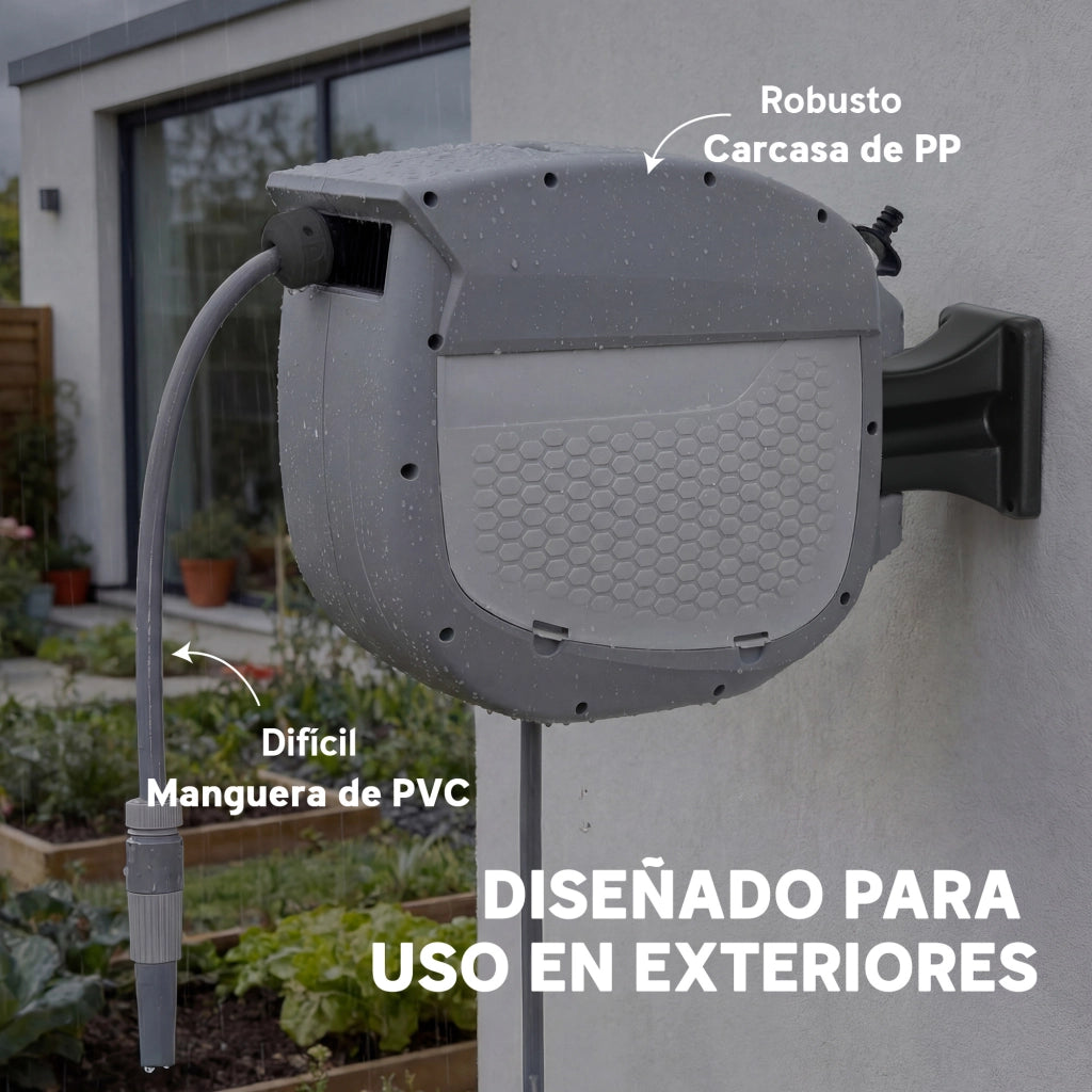 Carrete Manguera Retrattile 20+1,9 m ¨C zephmum ¨C Grigio