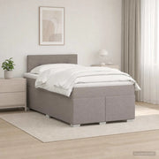 Letto box spring con materasso Tortora 120 x 190 cm Tessuto 3450436