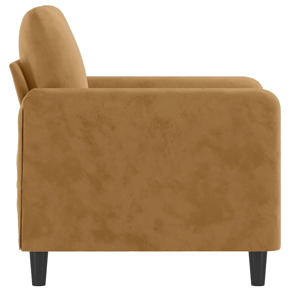Poltrona Marrone 60 cm Velluto 359429