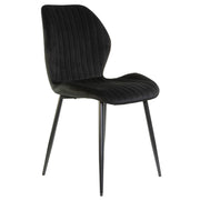 Sedia in Velluto con Struttura in Metallo Nero e Seduta Imbottita Ravello, Poltroncina di Design Moderno ed Ergo 1 Sedia