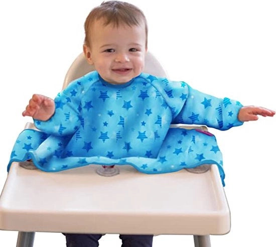 Vestito con maniche lunghe per bambini - Abito per bambini - Vestito impermeabile per neonati - Lavabile - Accessori per fissaggio a seggiolino auto - Vestito per neonati - BLW - Vestito con maniche lunghe