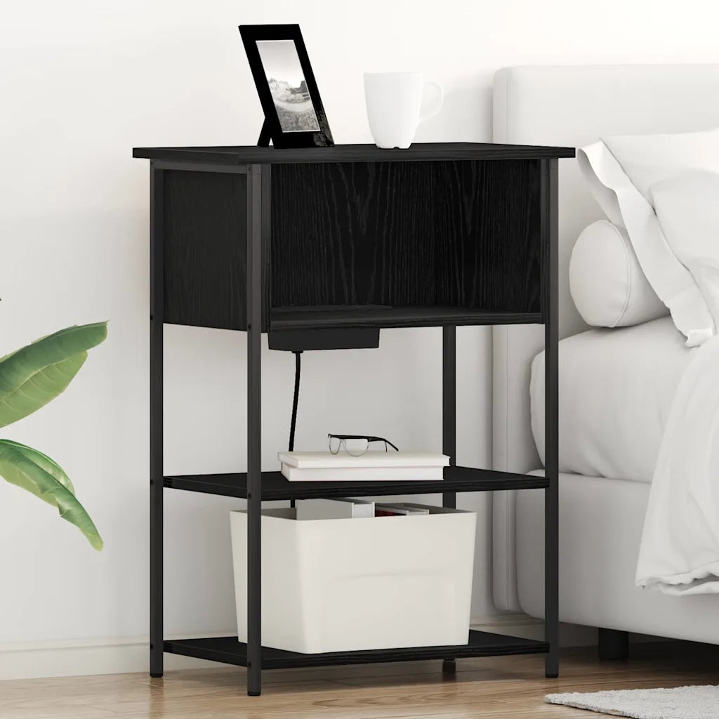 vidaXL Armadio da Notte Rovere nero 55 x 31 x 76 cm Legno multistrato