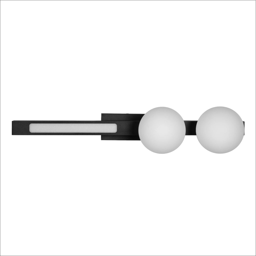 Applique Magnet nero/bianco LED 13W 2xG9 sfere Milagro