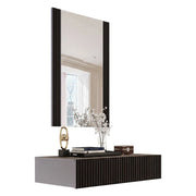 Premolo, Mobile da Ingresso Specchio Incluso, 80x42x97h cm Nero