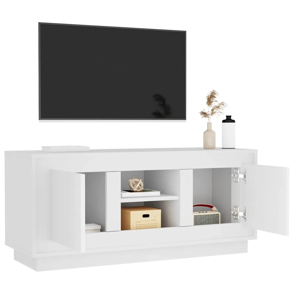 Mobile Porta TV Bianco 102x35x45 cm in Legno Multistrato 819860
