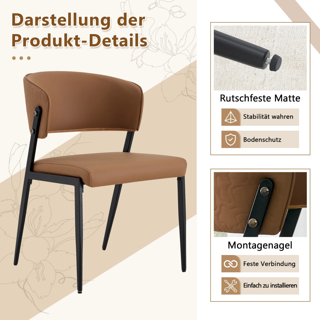 SEDIA Moderna Imbottita 78 cm PU Marrone