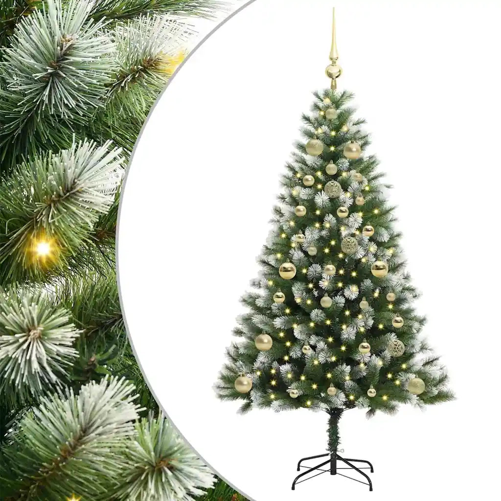 Albero di Natale artificiale a cerniera con neve fioccata