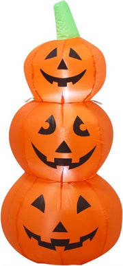 Torrone di Zucca Opaca Inflatabile 107cm Con Illuminazione LED - Decorazione Esterna Per Giardino, Piazzale E Feste Horror