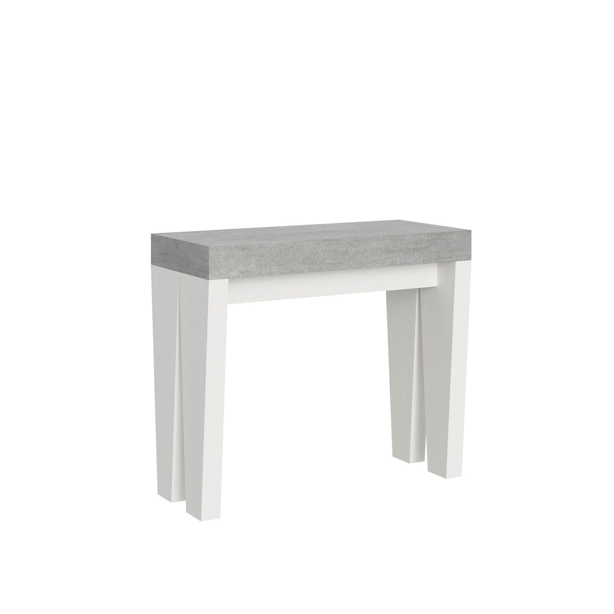 Consolle Allungabile 90-196x40x77 cm in Nobilitato Grigio e Bianco