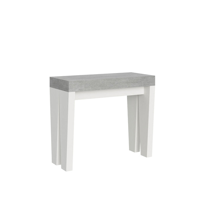 Consolle Allungabile 90-196x40x77 cm in Nobilitato Grigio e Bianco