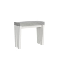 Consolle Allungabile 90-300x40x77 cm in Nobilitato Grigio e Bianco