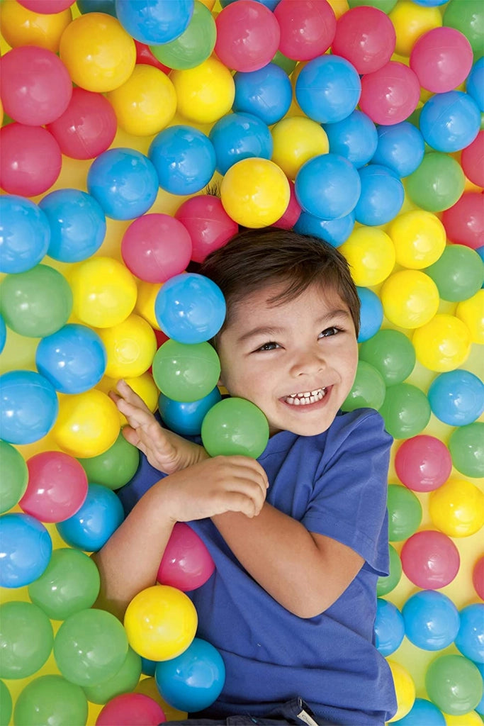 SACCA CON 100 PALLINE COLORATE CON CUSTODIA IDEALI PER BOX PISCINE E AREE GIOCO