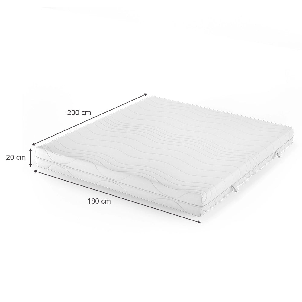 Vitalispa Materasso in schiuma fredda Bianco 180 x 200 cm 20 cm di altezza