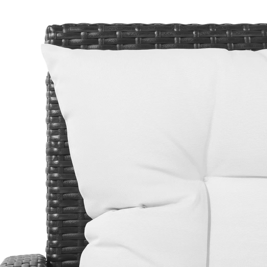 Set Divani da Giardino 5 pz con Cuscini in Polyrattan Nero 43972