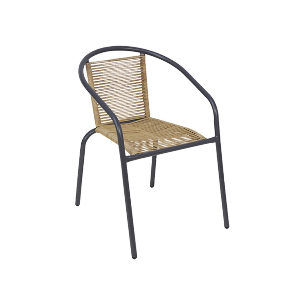 Set 4 poltrone da giardino in resina naturale, antracite