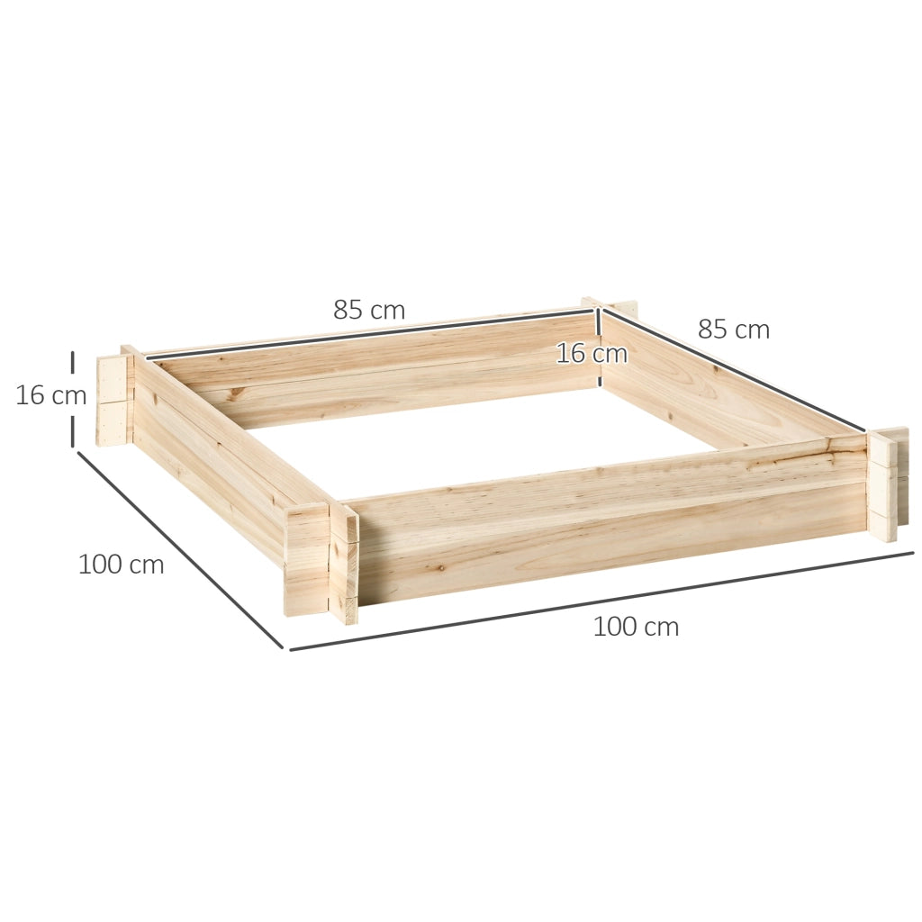 Fioriera in legno massello da giardino ¨C zephmum ¨C naturale 100x100x16 cm