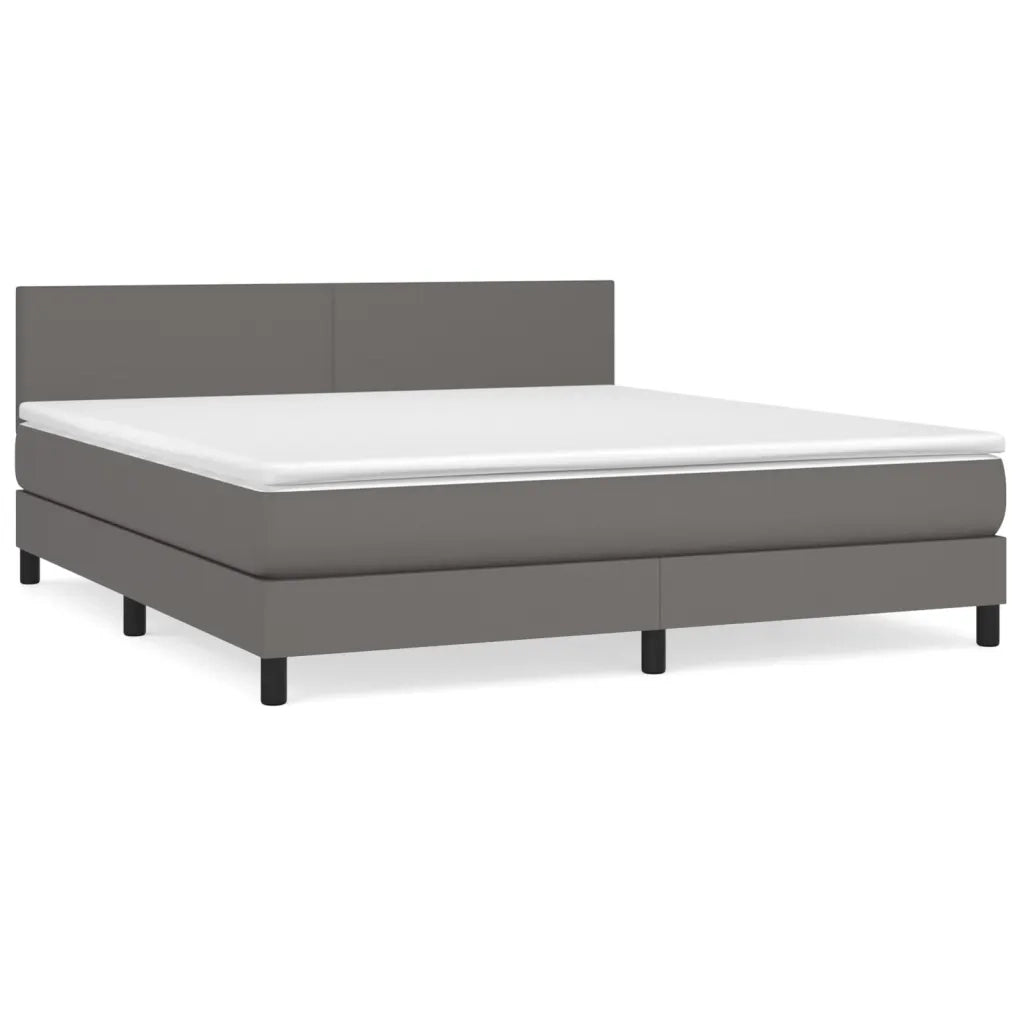 Giroletto a Molle con Materasso Grigio 160x200 cm in Similpellecod mxl 99615