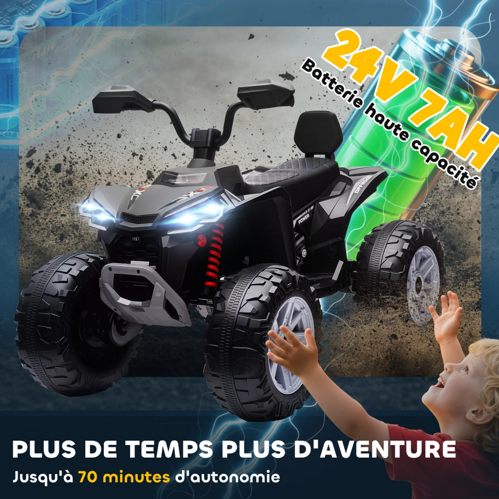Quad elettrico bambini 24V ATV ¨C zephmum ¨C 109x68,5x76 cm nero