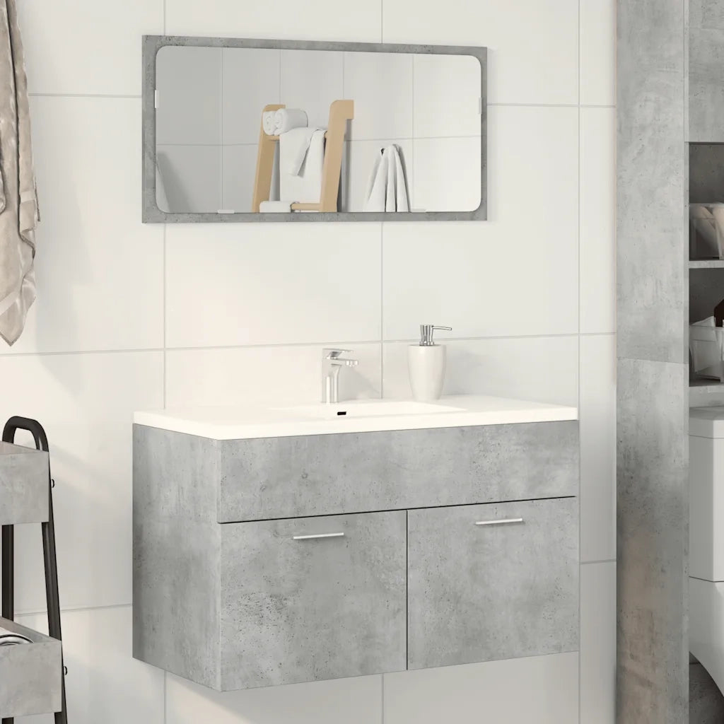 Mobile Lavabo | Armadio Lavabo Bagno Grigio Cemento 90x38,5x46 cm Multistrato