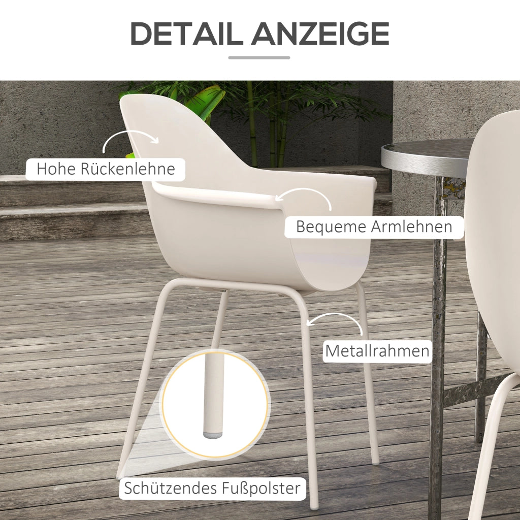 Set 4 Sedie da Giardino ¨C Xylo ¨C Design Moderno Grigio 59x55x84 cm