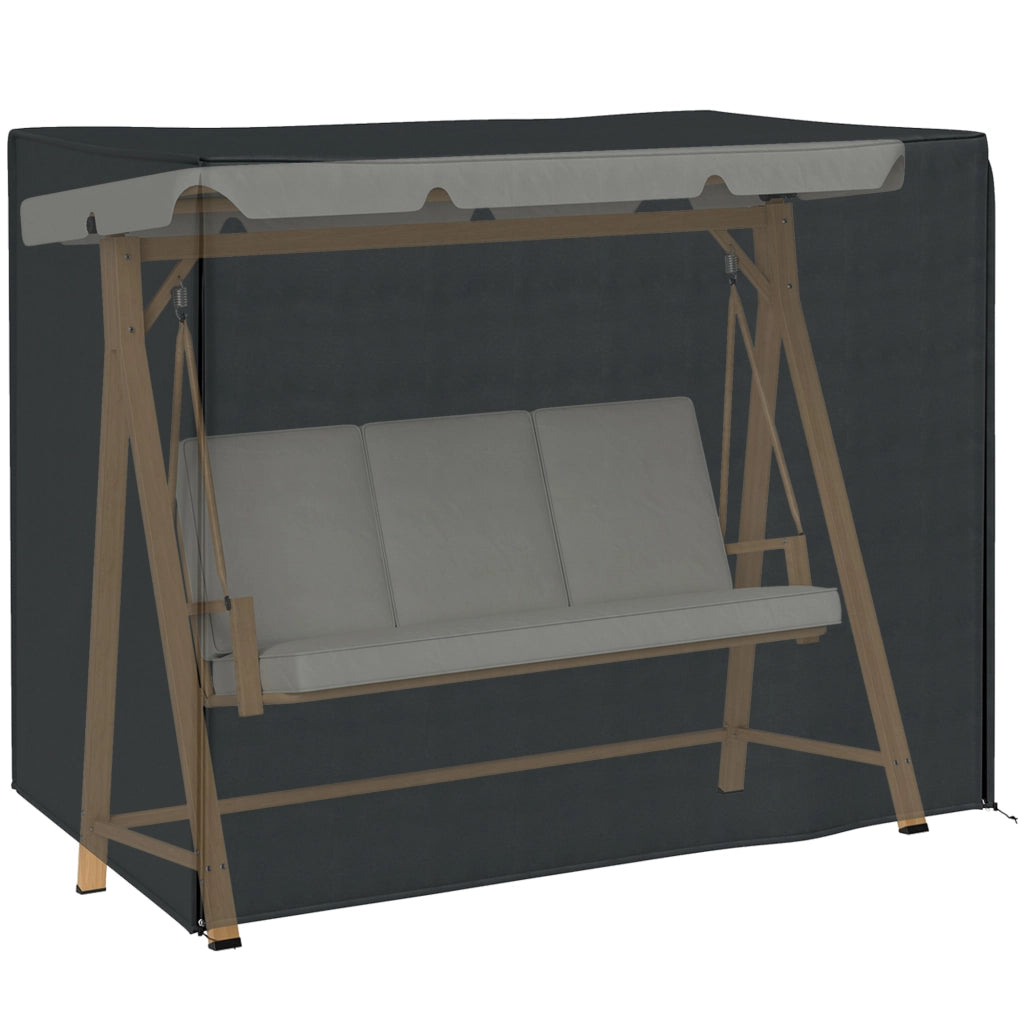 Copertura per Balancelle da Giardino 3 Posti ¨C Zephmum ¨C Nero PE 220x125x172 cm