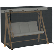 Copertura per Balancelle da Giardino 3 Posti ¨C Zephmum ¨C Nero PE 220x125x172 cm