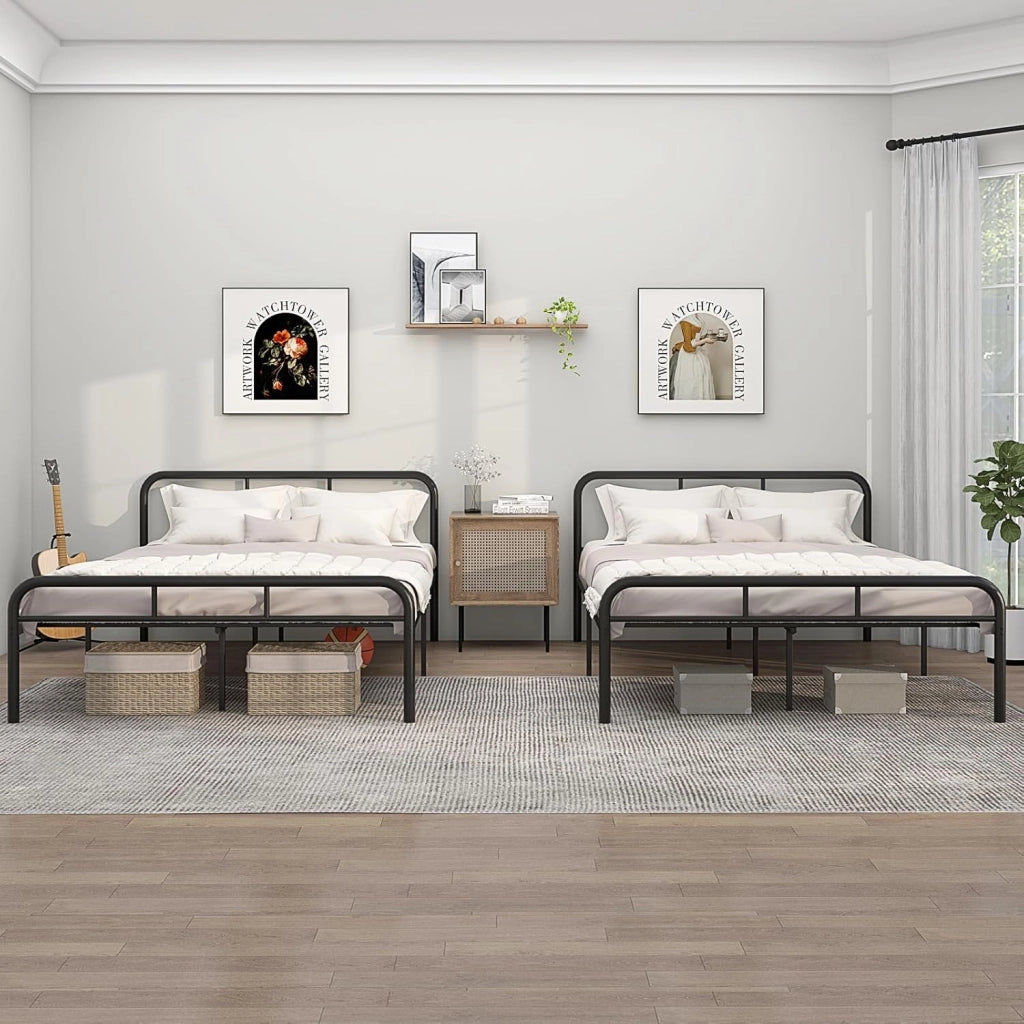 Telaio letto per materasso 90 x 200 cm, letto in metallo con rete a doghe, letto singolo in metallo con testiera e poggiapiedi, letto per ragazzi (per materasso 140 x 190 cm)