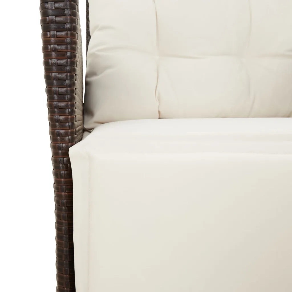 Set da Pranzo da Giardino 9pz con Cuscini Marrone in Polyrattan 3213419