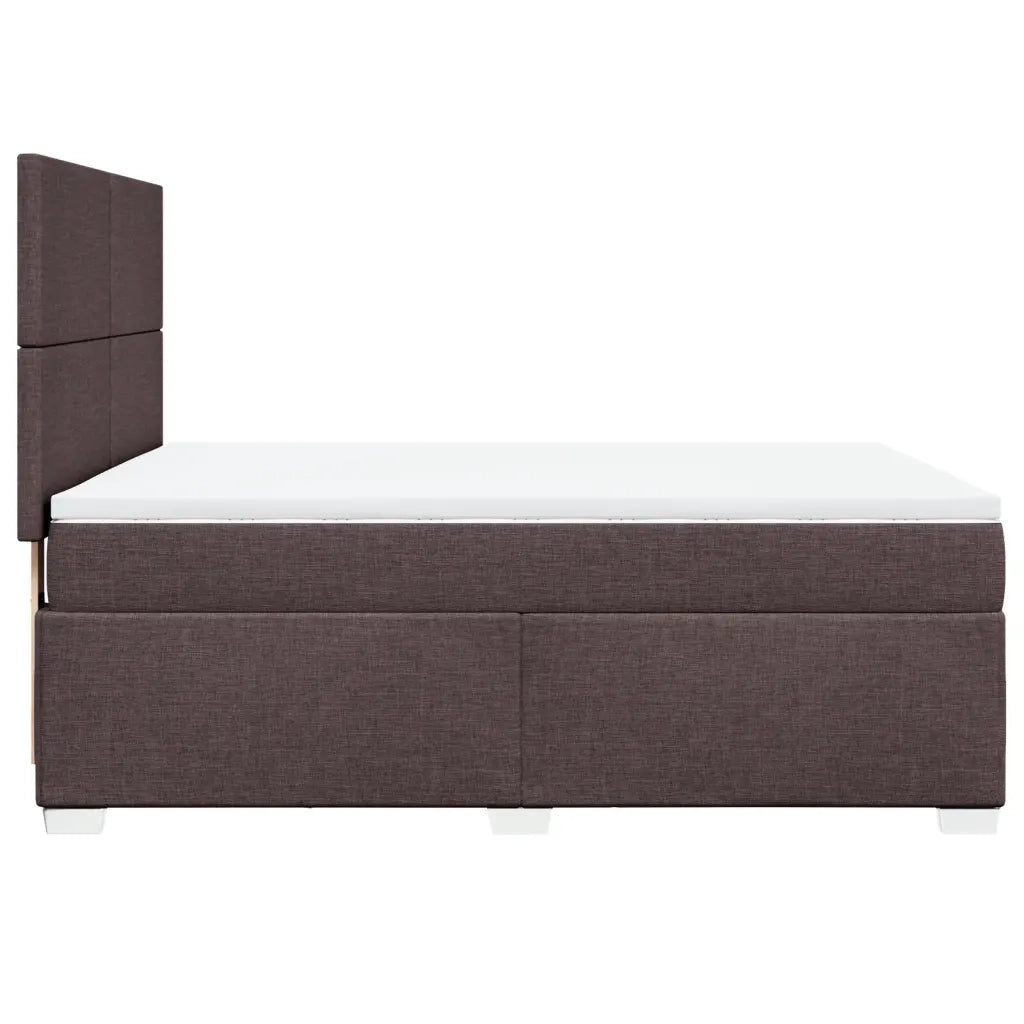 Giroletto a Molle con Materasso Marrone Scuro 140x200cm Tessuto 3290507