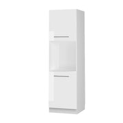 Mobile per forno da incasso Fame-Line Bianco lucido/Bianco 60 cm con ripiano aperto Vicco
