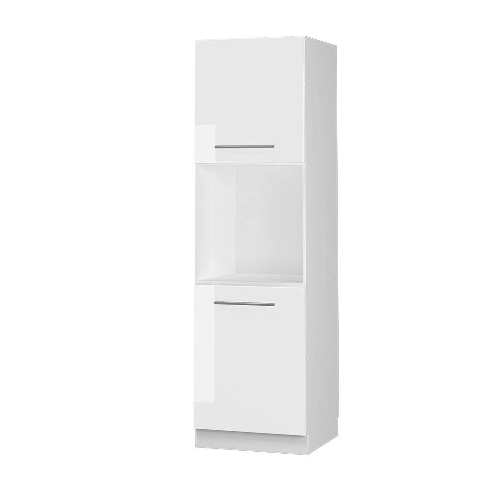 Mobile per forno da incasso Fame-Line Bianco lucido/Bianco 60 cm con ripiano aperto Vicco