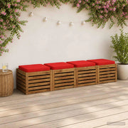 Cuscini per Sedia in 4 Pezzi VUGHT 4 pz 100% Poliestere Rosso 946234