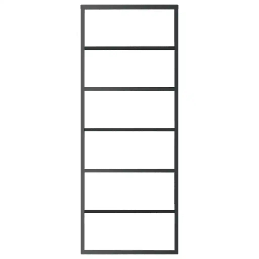 Porta Scorrevole in Vetro ESG e Alluminio 76x205 cm Nera 151014