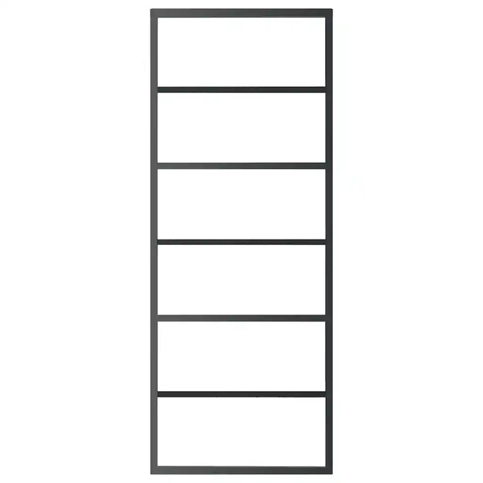 Porta Scorrevole in Vetro ESG e Alluminio 76x205 cm Nera 151014